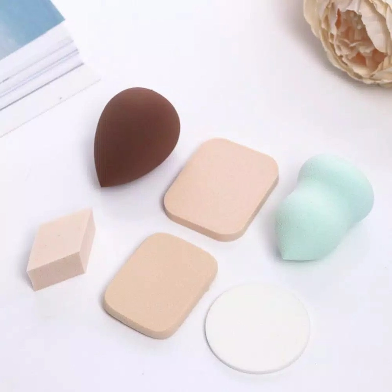 Product image KAHASIL - Spons Make Up 1 Set Isi 6 Makeup Beauty Blender Sponge Bedak Foundation KMJ029 all variant all variant